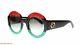 Gucci Round Sunglasses Gg0084s 001 Black Red Green/grey Lens 51mm Authentic