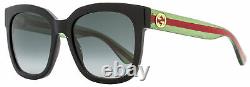 Gucci Square Sunglasses GG0034S 002 Black/Green/Red 54mm 0034