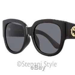 Gucci Square Sunglasses GG0142SA 001 Black 55mm 0142