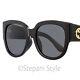 Gucci Square Sunglasses Gg0142sa 001 Black 55mm 0142