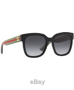 Gucci Sunglasses GG0034S 002 Black-Green-Red/Grey Gradient Lens