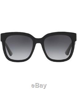 Gucci Sunglasses GG0034S 002 Black-Green-Red/Grey Gradient Lens