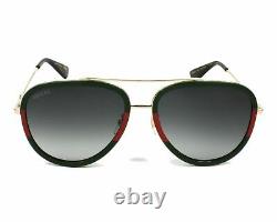 Gucci Sunglasses GG0062S 003 Gold Red Green / Gray for Women