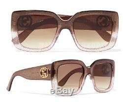 Gucci Sunglasses Gg 3814/s Rqgdb Glitter Brown Pink Optyl Square Interlocking G