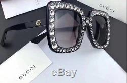 Gucci Sunglasses Women's Black / Gray Gradient Crystals