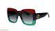 Gucci Women Square Sunglasses Gg0083s 001 Black Red Green/grey Lens 55mm