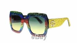 Gucci Women Sunglasses GG0102S 005 Multicolor Multi Treatment Gray Lens 54mm