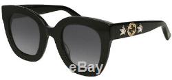 Gucci Women's Black Oversize Cat-Eye Sunglasses with Gradient Lens GG0208S 001