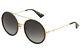 Gucci Women's Gg0061s Gg/0061/s 003 Gold/green/red Round Sunglasses 56mm