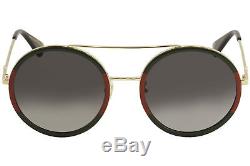 Gucci Women's GG0061S GG/0061/S 003 Gold/Green/Red Round Sunglasses 56mm