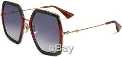 Gucci Women's Geometric Oversize Sunglasses GG0106S 007 Made In Japan