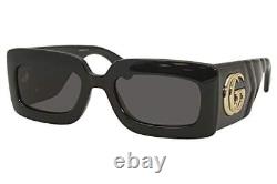 Gucci Women's Matelasse 90s Rectangular Sunglasses, Black Black Grey, One Size