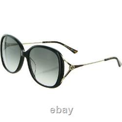 Gucci Womens Black UV Protection Oversized Round Sunglasses 58mm BHFO 5126