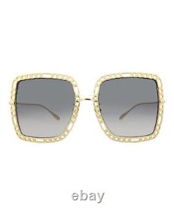 Gucci Womens Gold Gold Grey Fashion Designer Eyewear