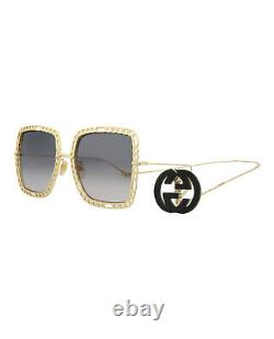 Gucci Womens Gold Gold Grey Fashion Designer Eyewear