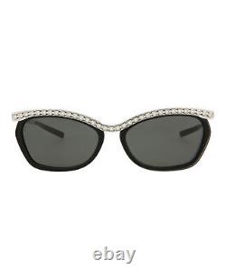 Gucci Womens Round Black Silver Grey Sunglasses GG0617S-30008121-002
