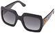 Gucci Womens Sunglasses Gg0053s 001 Black Frame Grey Lens