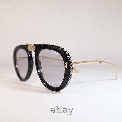 Gucci gg 0307 Black Gucci Oversize Crystal Studded Gray Clear Lens