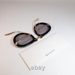 Gucci gg 0307 Black Gucci Oversize Crystal Studded Gray Clear Lens