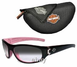 Harley-Davidson Wiley-X Curve Gray Lens Safety Black & Pink Sunglasses HDCUR05