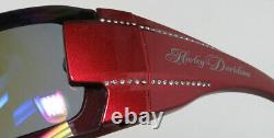Harley-davidson Hds 8003 Rd-83f Logo Sport Shiny Arms Mirrored Lenses Sunglasses
