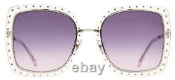Jimmy Choo Square Sunglasses Dany/S KTSF7 Palladium/Lilac 56mm