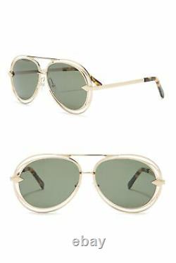 Karen Walker Jacques 57mm gold Green Sunglasses 154168