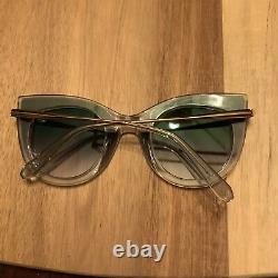 Krewe Laveau Lagoon 24K Mirrored Womens Sunglasses Oversize Cat Eye 62-15 $355