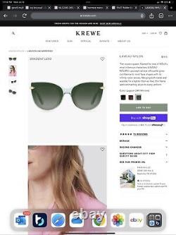 Krewe Laveau Lagoon 24K Mirrored Womens Sunglasses Oversize Cat Eye 62-15 $355