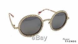 Limited CHANEL Round Pearl Rose Gold / Silver Mirror Sunglasses Auth CLEARANCE