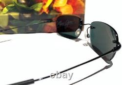 Maui Jim Nanea Gloss Black Polarized Rimless Gray Lens Sunglass MauiFlex 332-02