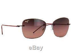 Maui Jim Women's Sport Sunglasses Burgundy Red Rose Frame Maui Rose Lens Nibs