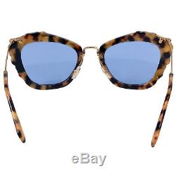 Miu Miu 0MU4 Gold Marble / Blue 04Qs Cats Eyes Sunglasses