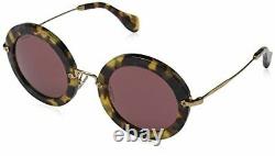 Miu Miu Satin Tortoise Metal Frame Pink Lens Ladies Sunglasses MU13NS7S00A049