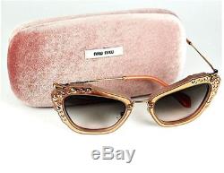 Miu Miu Women's Embellished Sunglasses, Matte Pink/Grey Pink, One Size