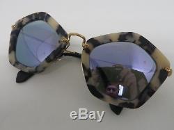 Miu Miu Women's Sunglasses Ivory/Black/Gold Authentic 06O HAO-2E2 53mm with Box