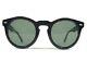 Morgenthal Frederics Sunglasses 041 Cooper Black Round Frames With Green Lenses