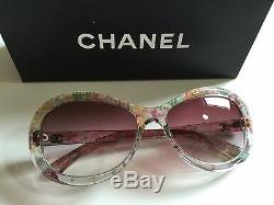 New Authentic Chanel Ch 5219 1313 57mm Abstract Rainbow Pink Gradient  Sunglasses
