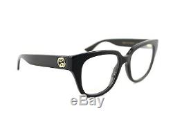 NEW Authentic GUCCI Womens CatEye Glossy Black Eye Glasses Frame GG0037O 001 37O