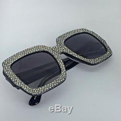 NEW Authentic Gucci GG0048 S 003 Oversize Square Frame Rhinestone Sunglasses