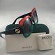 New Authentic Gucci Gg0083s 001 Red-green Black Gradient Lenses 55mm Sunglasses