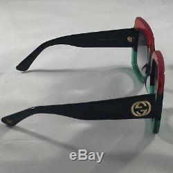 NEW Authentic Gucci GG0083S 001 Red-Green Black Gradient Lenses 55MM Sunglasses