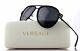New Authentic Versace Black Diamonte Crystal Aviator Sunglasses Ve 2171b 1256 87