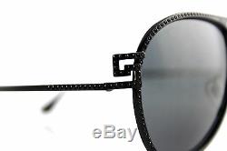 NEW Authentic VERSACE Black Diamonte Crystal Aviator Sunglasses VE 2171B 1256 87