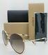 New Burberry Sunglasses Be3105 101713 60mm Gold Brown Gradient Authentic Round