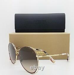 NEW Burberry Sunglasses BE3105 101713 60mm Gold Brown Gradient AUTHENTIC Round