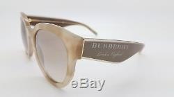 NEW Burberry Sunglasses BE4260 369194 54mm Tan Brown Gold Large Round AUTHENTIC