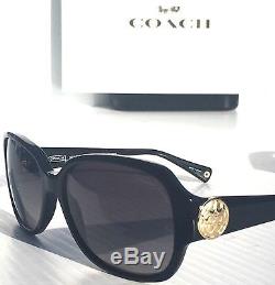 NEW COACH Allie POLARIZED L019 Black w Grey Lens Coin CC Women's Sunglass $248