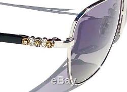 NEW COACH POLARIZED Silver Jewel 59mm Aviator Squared Women's Sunglass L1637