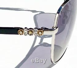 NEW COACH POLARIZED Silver Jewel 59mm Aviator Squared Women's Sunglass L1637